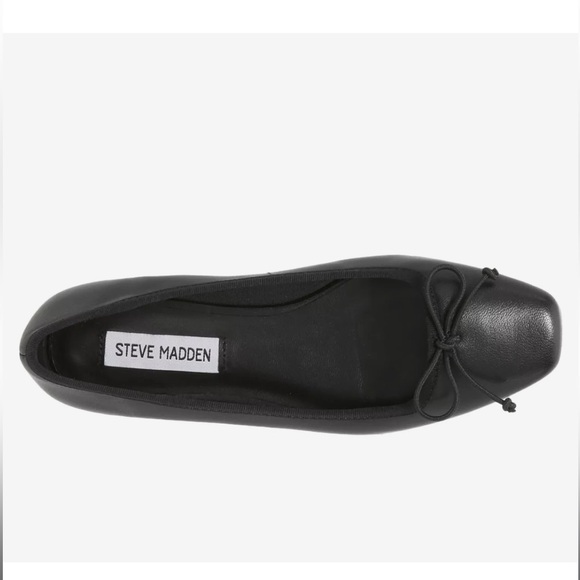 Steve Madden Cela Black Leather Ballet Flat - Picture 6 of 12
